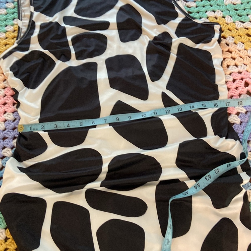 SHEIN Curve Giraffe Print Black White Sleeveless Dress 3X Bodycon Form Fitting - Picture 11 of 13